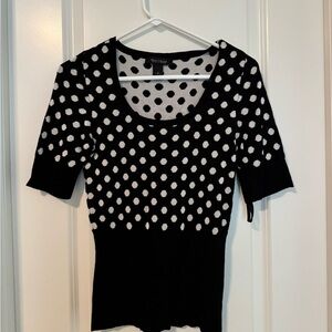 Black and White Polka Dot Women's Top